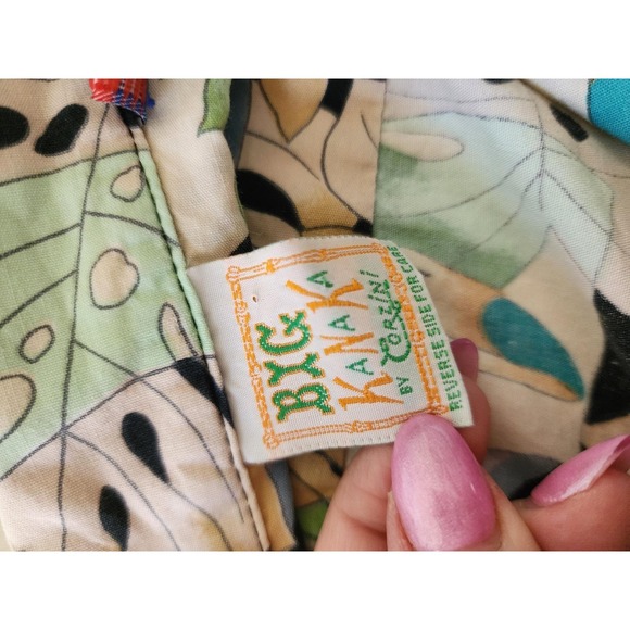 Vintage Big Kanaka By Corzini Bird Floral Hawaiian Camp Shirt Mens 2XL Made USA - Picture 6 of 8